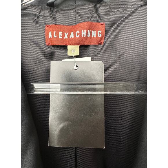 NWT Alexa Chung Velvet Tuxedo Blazer Black Women’s US 10 Satin Lapel - Picture 6 of 14